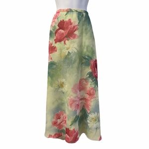 Escada Long Floral Polyester Summer Skirt EU 38